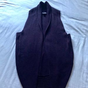 Purple Sleeveless Ribbed Circle Cardigan (Size: M)